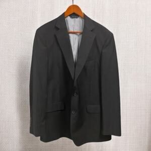 Brooks Brothers Explorer Blazer Jacket 44L Black Madison Fit Two Button Wool